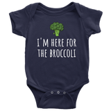 Funny Baby Vegan One-piece - Vegan Baby Clothes - I'm Here For The Broccoli - Cute Vegan Bodysuit - Baby Gift Idea - Many Sizes and Colors