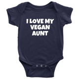 Funny Baby Vegan One-piece - Vegan Baby Clothes - I Love My Vegan Aunt - Cute vegan Bodysuit - Baby Gift Idea - Many Sizes and Colors