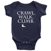 Rock Climber Baby Shirt - Rock Climbing Baby One-piece - Climber Baby Bodysuit - Crawl Walk Climb - Baby Shower Gift - All Cotton