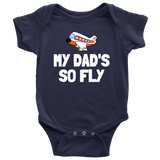 Cute Pilot Baby Shirt - Aviator Baby One-piece - My Dad's So Fly - Many Sizes And Colors - Baby Shower Gift Idea