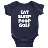 Funny Baby One-piece - Golf Baby Shirt - Eat Sleep Poop Golf - Many Sizes And Colors - Baby Shower or Birthday Gift - All Cotton