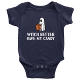 Halloween Baby Bodysuit - Cute Ghost - Halloween Baby Gift - Creepy Baby One-piece - Many Sizes And Colors - Witch Better Have My Candy