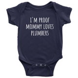 Funny Plumber Baby Shirt - Plumber Baby One-piece - Mommy Loves Plumbers - Baby Shower Gift Idea - Many Sizes And Colors Available