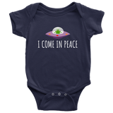 Funny UFO Baby One-piece - Alien Baby Bodysuit - Ufology Baby Shirt - I Come In Peace - Baby Gift Idea - Many Sizes And Colors