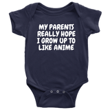 Anime Baby One-piece - Anime Nerd Baby Bodysuit - Grow Up To Like Anime - Anime Baby Gift Idea - Many Sizes And Colors - Baby Shower