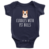 Cute Baby One-piece - Pit Bull Baby Bodysuit - Cuddles With Pit Bulls - Gift for Pit Bull Owner Baby - Many Sizes And Colors - All Cotton
