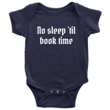 Funny Baby One-piece - Book Lover Baby Shirt - Rock Music Baby Bodysuit - Motorhead Parody - No Sleep Til Book Time - Many Sizes And Colors
