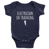 Cute Electrician Baby One-piece - Electrician In Training - Baby Shower or First Birthday Gift - Many Sizes And Colors - All Cotton