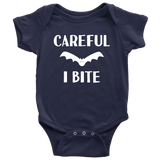 Cute Halloween Baby Shirt - Creepy Baby One-piece - Vampire Baby Bodysuit - Careful I Bite - Many Sizes And Colors - Halloween Baby Gift