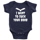 Cute Vampire Baby Shirt - Vampire Baby One-piece - Halloween Baby Bodysuit - I Want To Suck Your Boob - Many Sizes And Colors - Baby Shower