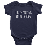 Funny Camping Baby One-piece - Cute Baby Bodysuit - Baby Camper - I Love Pooping In The Woods - Many Sizes And Colors - Baby Gift Idea