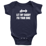 Bicycle Mechanic Baby Bodysuit - Bike Mechanic Baby Shirt - Baby One-piece - Let My Daddy Fix Your Bike - Baby Shower Gift Idea