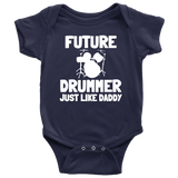 Cute Drummer Baby Shirt - Drumming Baby One-piece - Future Drummer Just Like Daddy - Baby Shower Gift Idea - Many Sizes And Colors