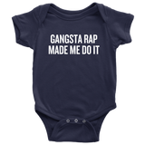 Funny Baby One-piece - Hip Hop Baby Clothes - Gangsta Rap Made Me Do It - Many Colors And Sizes - All Cotton - Baby Shower Gift Idea