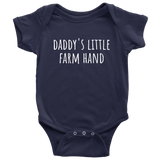Cute Baby One-piece - Infant Bodysuit - Farming Baby Shirt - Daddy's Little Farm Hand - Cute Baby Gift - Many Sizes And Colors Available