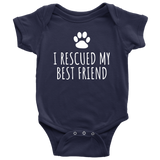 Animal Rescue Baby Shirt - Pet Adoption Baby One-piece - I Rescued My Best Friend - Animal Welfare - Many Sizes And Colors - All Cotton