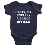 Police Officer Baby One-piece - Policeman Baby Shirt - Cop Uncle Baby Bodysuit - My Uncle Is A Police Officer - Many Sizes And Colors