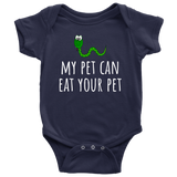 Cute Baby One-piece - Bodysuit - Herpetology Baby Shirt - My Pet Can Eat Your Pet - Snake - Many Sizes And Colors Available - Cute Baby Gift