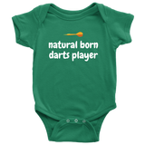 Cute Baby One-Piece- Darts Baby Shirt - Natural Born Darts Player - Baby Shower Gift - Many Sizes And Colors Available - All Cotton