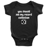 Cute Baby One-Piece- Record Collector Baby Shirt - Audiophile Baby Gift - Newborn Through 24 Months Sizes - All Cotton