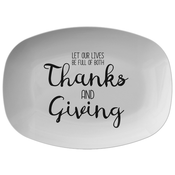 Lovely Thanksgiving Platter - Thanksgiving Home Gift - Thanksgiving Serving Dish - Thanks And Giving