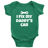 Cute Baby One-Piece - Mechanic Baby Shirt - I Fix My Daddy's Car - Baby Shower Or First Birthday Gift - Many Sizes And Colors Available