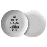 Funny Veterinarian Gift - Veterinarian Plate - Animal Doctor Present - Quality Dinner Plate - Keep Calm And Neuter On