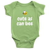 Cute Baby Bee One-Piece- Beekeeper Baby Shirt - Cute As Can Bee - Baby Shower or First Birthday Present - Many Sizes And Colors Available