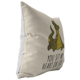 Cute Dragon Throw Pillow - Romantic Boyfriend or Girlfriend Gift - You Set My Heart On Fire - Valentine or Birthday Present