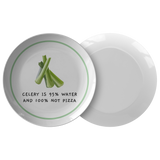 Funny Dinner Plate - Celery Plate - Celery is 95% Water And 1005 Not Pizza - Funny Sarcasm Gift - Weight Loss Quote