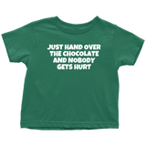 Funny Toddler Shirt - Chocolate Fan Toddler Tee - Craft Chocolate Maker - Hand Over The Chocolate - Birthday Gift