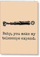 Rude Astronomy Card - Adult Greeting Card - Astronomer Cards - Sexy Card - Valentine - My Telescope - Greeting Card
