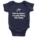 Cute Fishing Baby One-Piece - Future Fisherman Baby Shirt - Going Fishing With Daddy - Many Sizes And Colors Available - Baby Shower Gift Idea