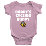 Cute Baby One-Piece- Cycling Baby Shirt - Daddy's Cycling Buddy - Customizing Available - Baby Shower Gift - Many Sizes And Colors Available