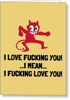 Sexy Valentine Card - Romantic Love Card - Valentine's Day - Anniversary Card - Love Fucking You - Greeting Card