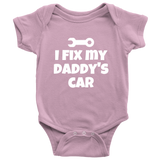 Cute Baby One-Piece - Mechanic Baby Shirt - I Fix My Daddy's Car - Baby Shower Or First Birthday Gift - Many Sizes And Colors Available