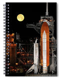 Sts-119 Shuttle Discovery With Moon - Spiral Notebook