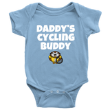 Cute Baby One-Piece- Cycling Baby Shirt - Daddy's Cycling Buddy - Customizing Available - Baby Shower Gift - Many Sizes And Colors Available