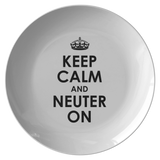 Funny Veterinarian Gift - Veterinarian Plate - Animal Doctor Present - Quality Dinner Plate - Keep Calm And Neuter On