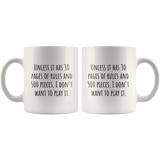 custom order - 30 pages of rules - 11oz