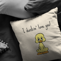 Cute Duckling Throw Pillow - Boyfriend or Girlfriend Gift Idea - Valentine or Birthday Gift - Cute Romantic Present