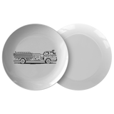Firefighter Dinner Plate - Firetruck Plate - Dishwasher Safe