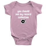 Cute Baby One-Piece- Record Collector Baby Shirt - Audiophile Baby Gift - Newborn Through 24 Months Sizes - All Cotton