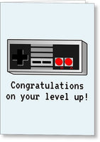 Video Gamer Birthday Card - Retro Game Console Printable Card - Congratulations On Your Level Up - Greeting Card