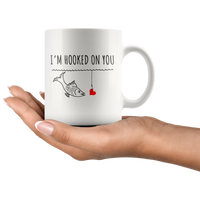 custom order - hooked on you - 11oz mug