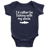 Cute Fishing Baby One-Piece - Future Fisherman Baby Shirt - Fishing With My Uncle - Many Sizes And Colors Available - Baby Shower Gift Idea