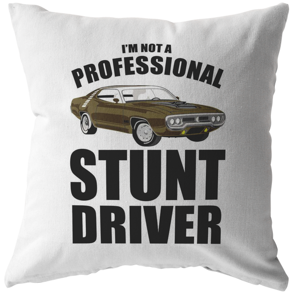 Muscle Car Throw Pillow - Funny Driving Instructor Gift - Professional Stunt Driver - Classic Car Pillow - Present For Driver