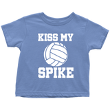 Volleyball Toddler Shirt - Volleyball Toddler Tee - Birthday Gift For Future Volleyball Player - Kiss My Spike - Many Sizes And Colors
