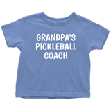 Cute Toddler Shirt - Pickleball Toddler Tee - Grandpa's Pickleball Coach - Toddler Clothing - Birthday Gift