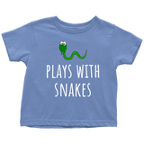 Cute Toddler Shirt - Herpetology Toddler Tee - Plays With Snakes - Snake Lover Present - Toddler Birthday Gift - Many Colors Available